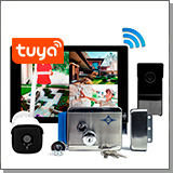 Комплект беспроводной Wi-Fi домофон SkyNet 1000 (1+1+AX091) + камера и замок