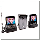 Комплект беспроводной домофон с выносной антенной и двумя цветными Wi-Fi мониторами Переносной Kivos-Rec-3.5 (1+2)